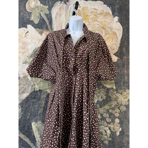 New Anthropologie The Tobie Tie-Neck Shirt Dress by Exquise sz M - Picture 7 of 10